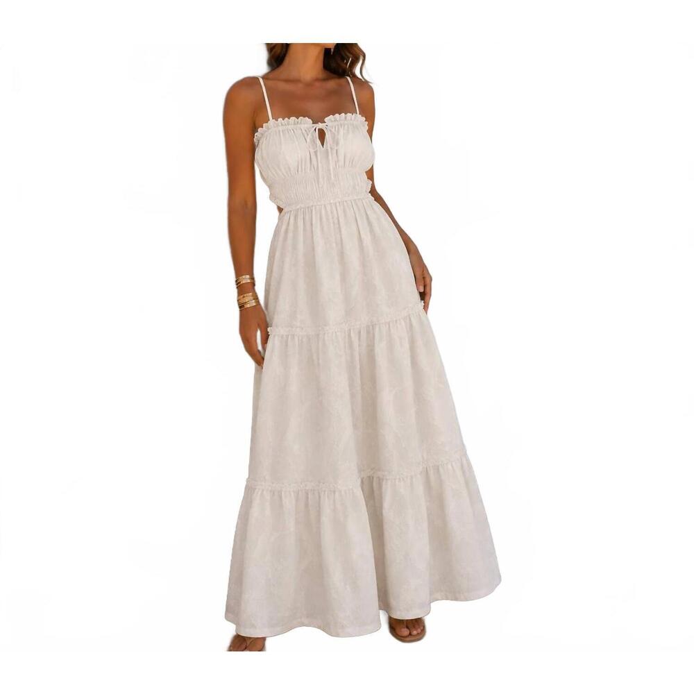 NEW MYSTERY RESORT aegean whisper maxi dress in white